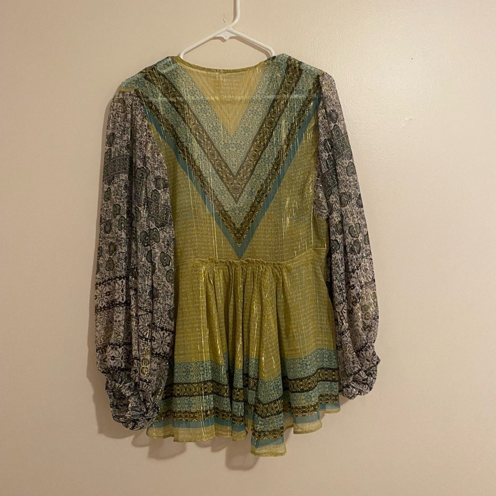 Free people Elegant Green and Gray Women's Dress
